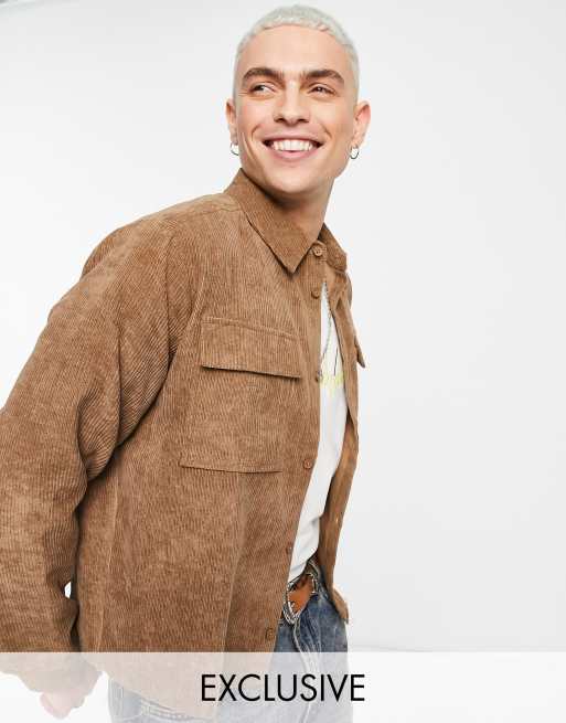 Cropped corduroy hot sale shirt