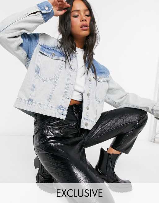 Vintage cropped denim jacket sale