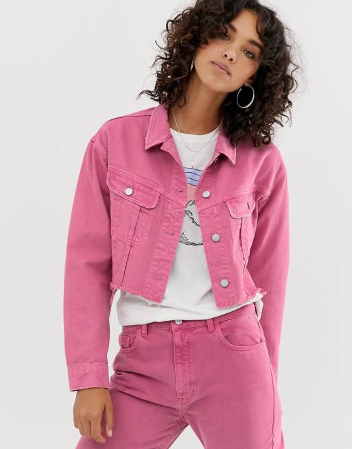 Asos pink denim jacket shop