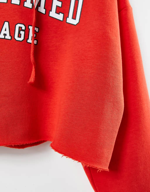 H&m red hotsell cropped hoodie