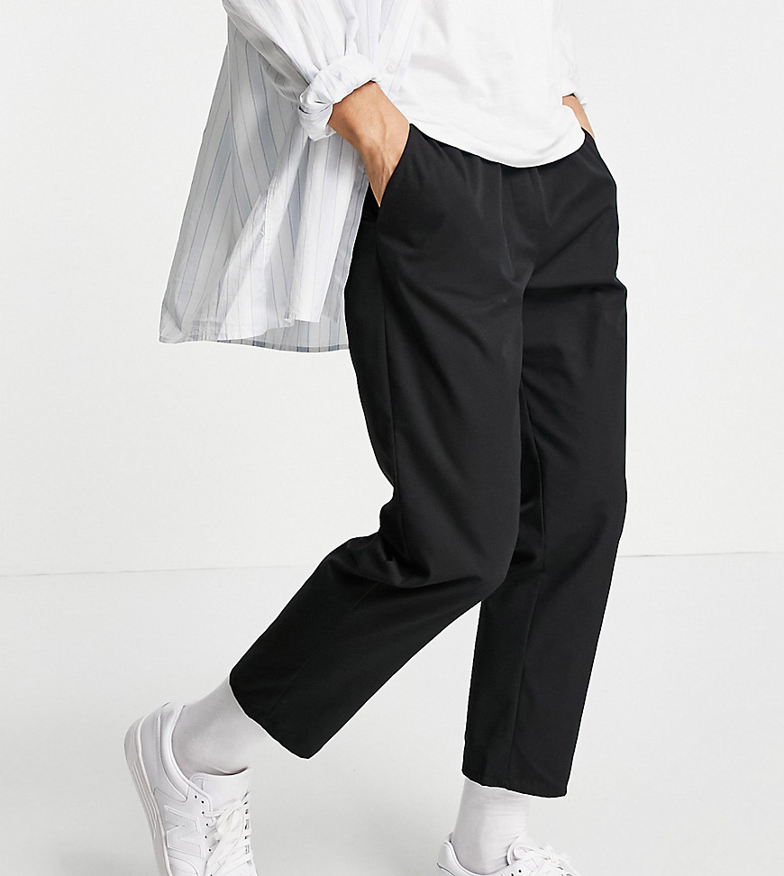 Reclaimed Vintage inspired cropped relaxed trouser in black