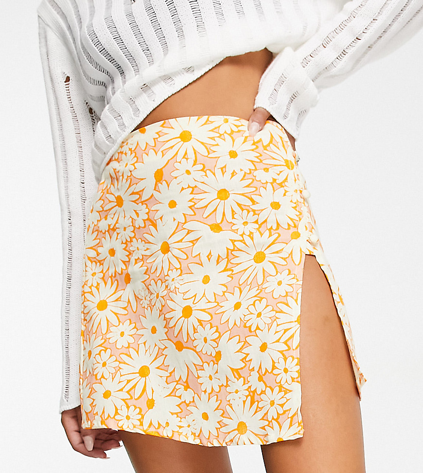 Reclaimed Vintage Inspired Cross-over Mini Skirt In Floral Print-multi