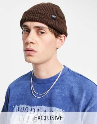 Reclaimed Vintage Inspired – Czekoladowobrązowa czapka beanie typu fisherman