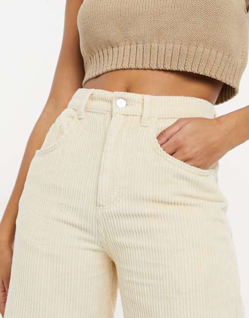 Reclaimed Vintage Inspired - Dad jeans anni '90 in velluto a coste écru, 2 di 4