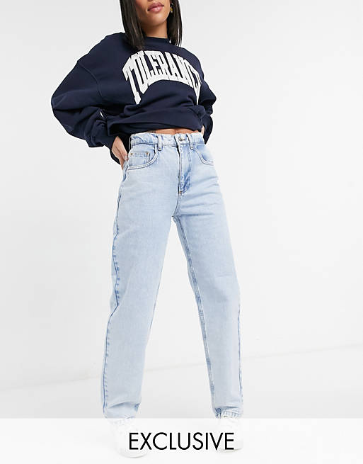 Reclaimed Vintage Inspired – Dad-Jeans im Stil der 90er in extremer  Bleichwaschung - MBLUE | ASOS
