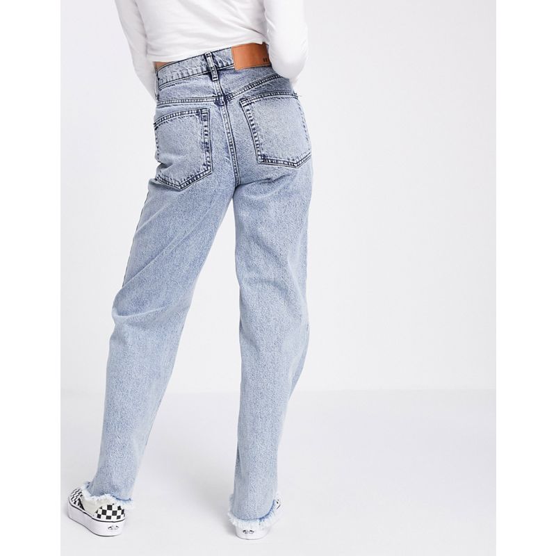 ac7CA  Reclaimed Vintage Inspired - Dad jeans in stile anni '90 lavaggio chiaro blu con fondo grezzo