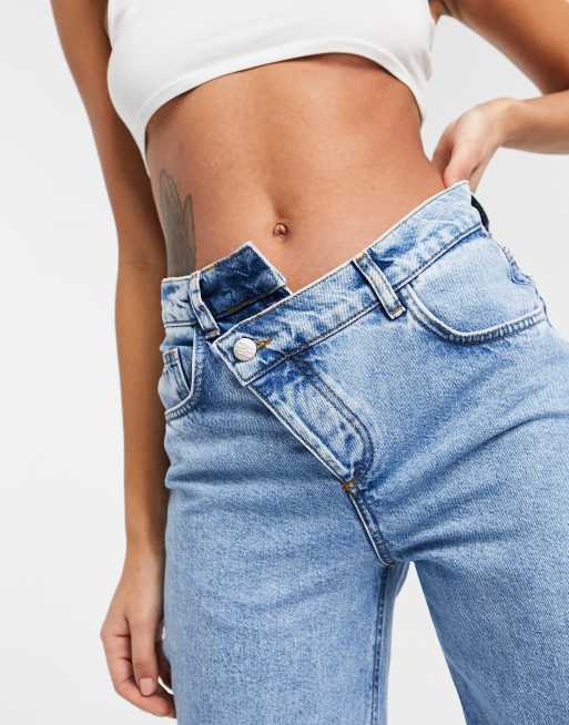 Reclaimed Vintage Inspired – Dad-Jeans mit abgestuftem Bund in Blau im Stil der 90er, 3 von 4