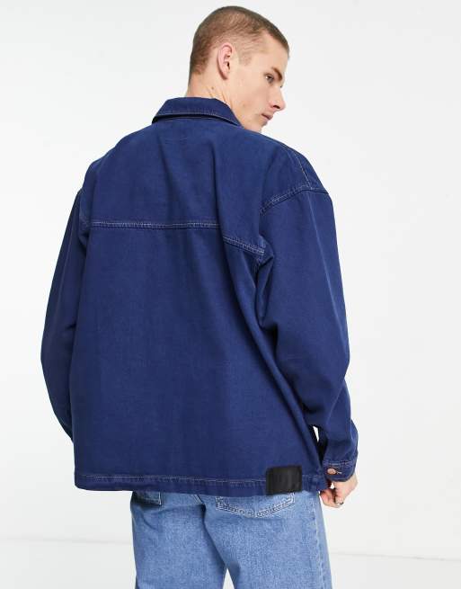 Reclaimed Vintage Inspired denim jacket in blue with pocket detail