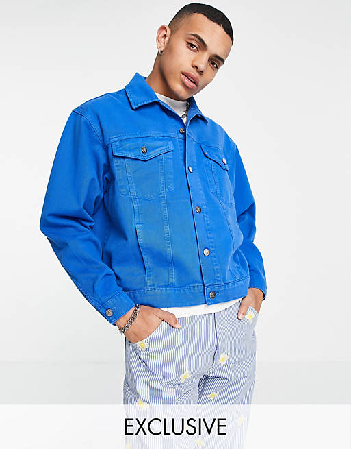 Reclaimed Vintage inspired denim jacket in mid wash blue co-ord