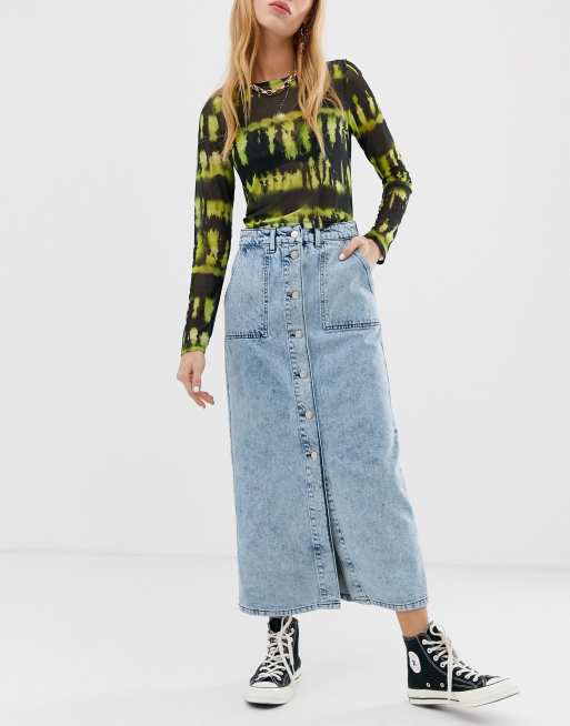 Vintage denim midi skirt outlet