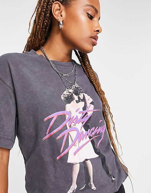 fireplace capsule Practiced Reclaimed Vintage Inspired Dirty Dancing licensed T-shirt in washed gray |  ASOS