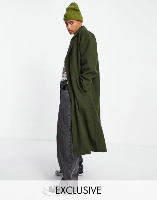 Reclaimed Vintage Inspired duster coat in green