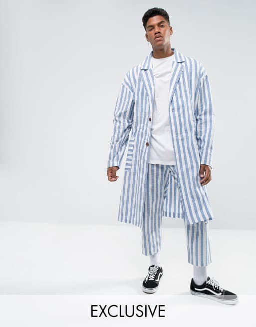 Striped duster jacket top