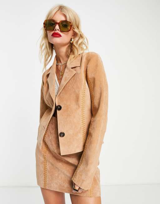Reclaimed Vintage Inspired - Édition limitée - Veste en daim avec surpiqûres