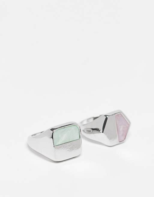 Reclaimed Vintage Inspired – Färgglada klackringar i unisex-modell, 2-pack