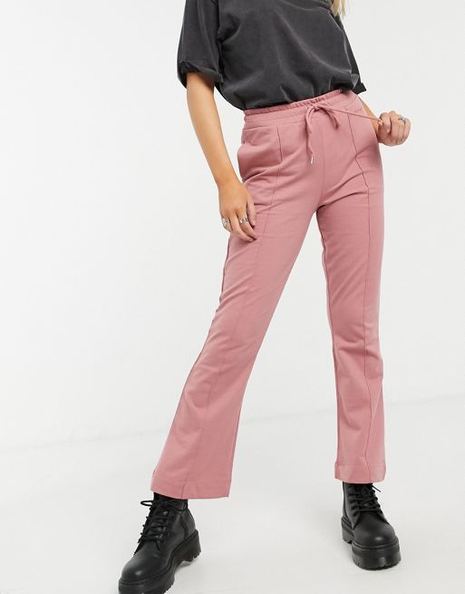 Reclaimed Vintage Inspired ribbed flare pants in pink
