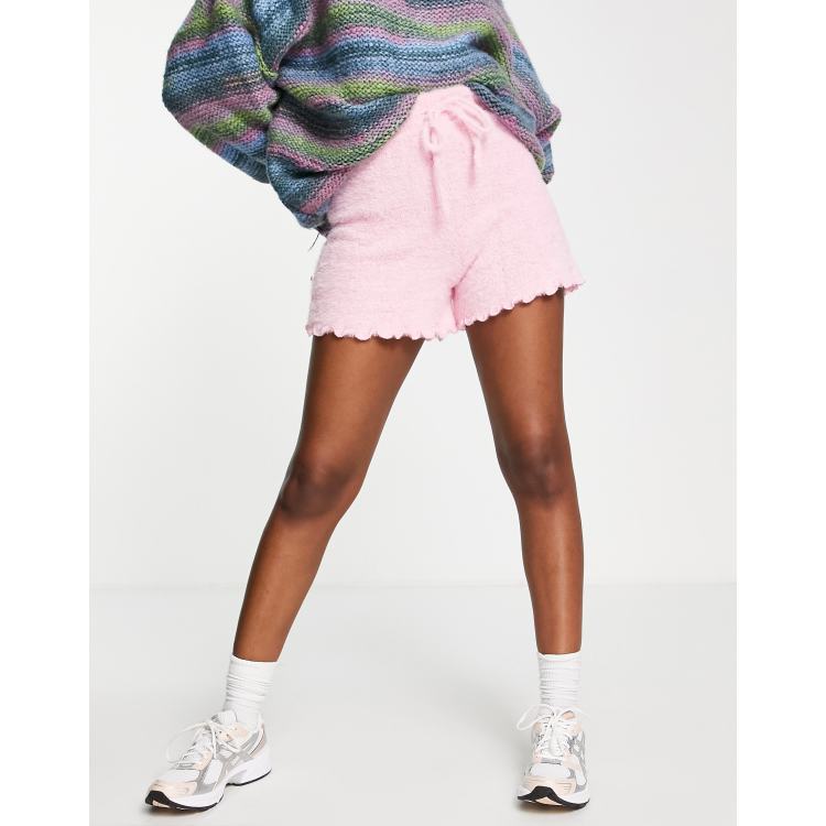 Pink fuzzy shorts new arrivals