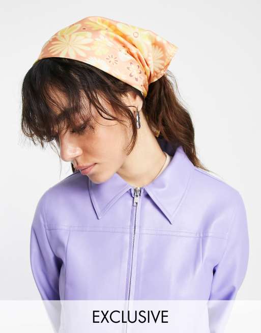 Reclaimed Vintage Inspired - Foulard arancione a fiori 