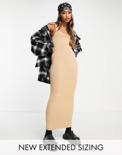 Reclaimed Vintage Inspired - Gebreide midi-jurk van co-ord set in neutraal