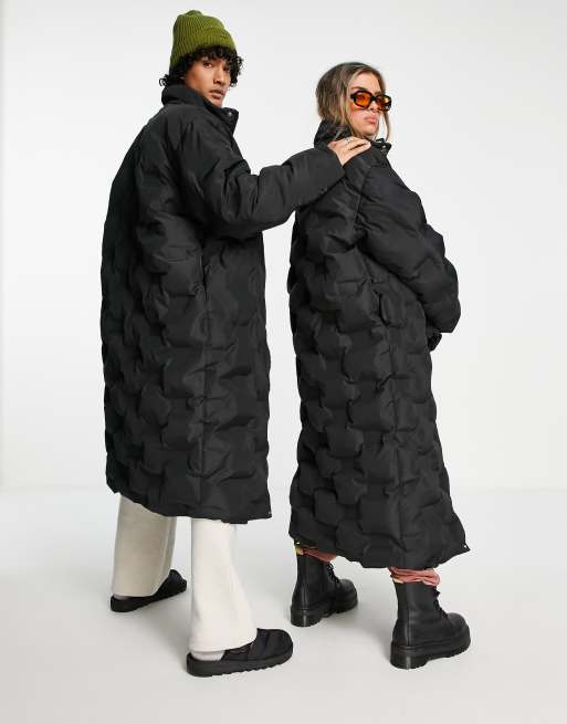 Reclaimed Vintage Inspired - Gewatteerde unisex puffer jas met lange pasvorm, 2 van 4