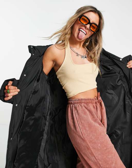 Reclaimed Vintage Inspired - Gewatteerde unisex puffer jas met lange pasvorm, 3 van 4