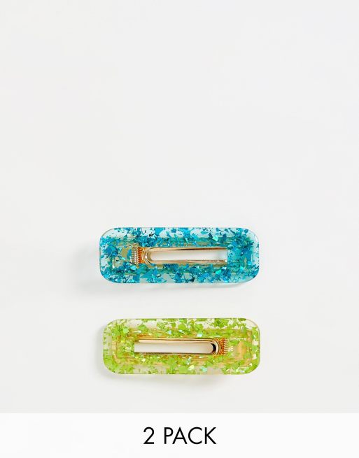 Reclaimed Vintage Inspired glitter clip two pack