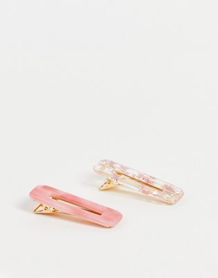Reclaimed Vintage inspired glitter marble clip two pack