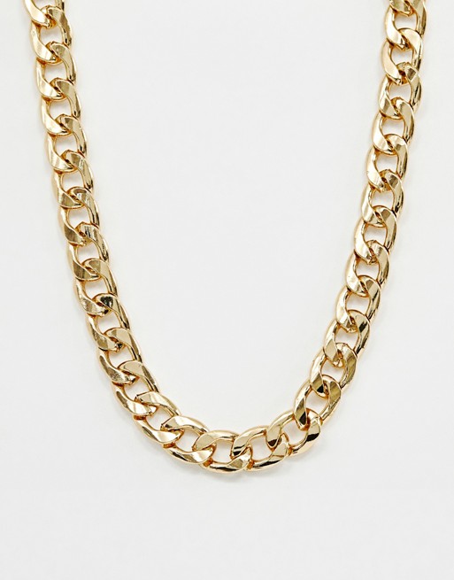 Reclaimed Vintage inspired gold plated chain necklace
