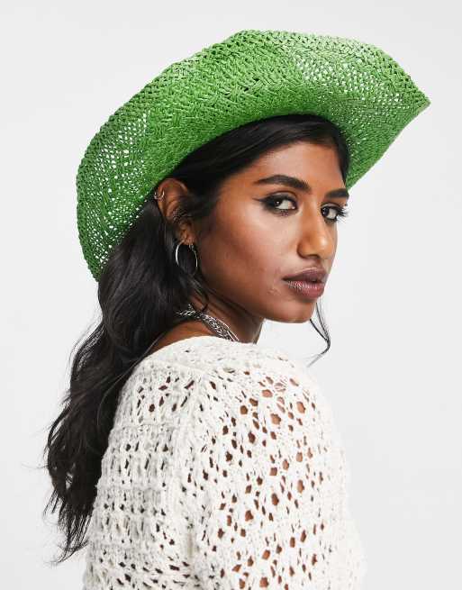 Reclaimed Vintage Inspired - Grøn stråcowboyhat 