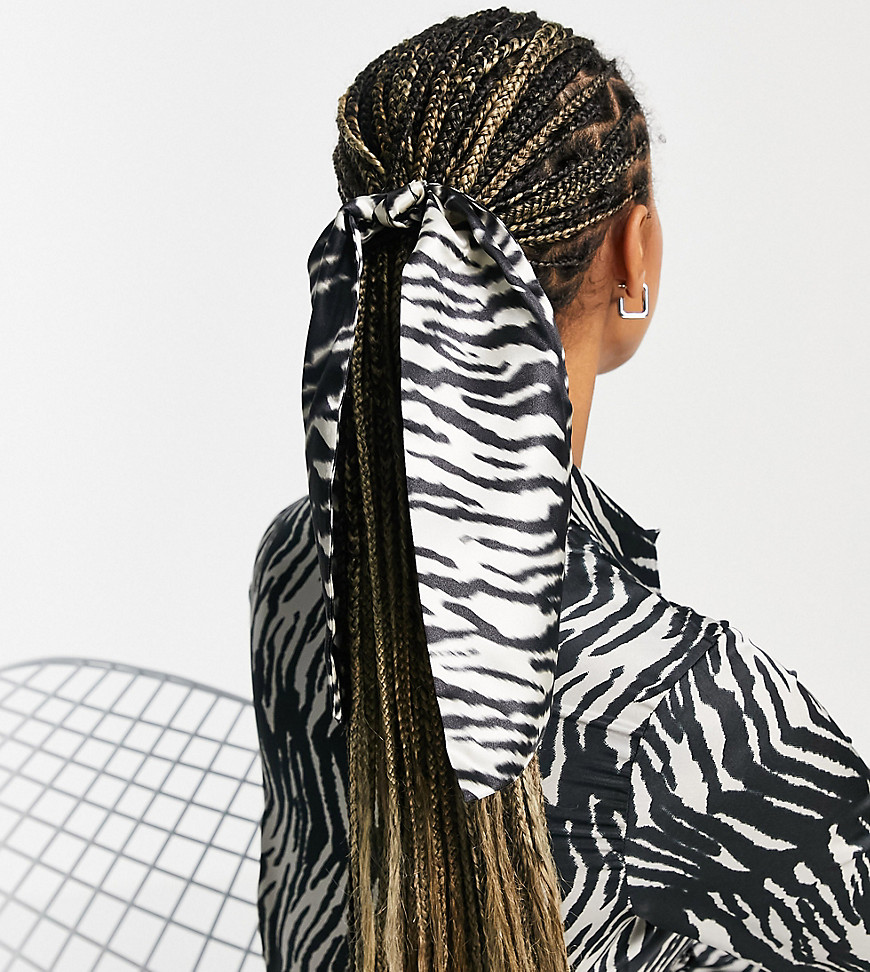Reclaimed Vintage inspired hair scarf in zebra-Blues