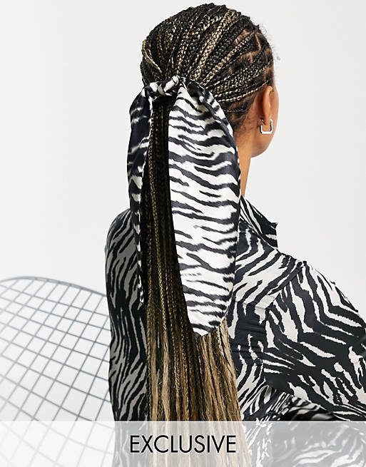 Reclaimed Vintage inspired hair scarf in zebra