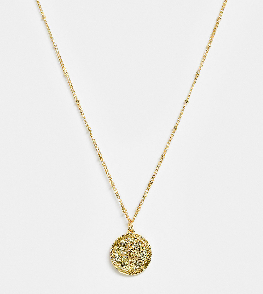 Reclaimed Vintage inspired - halskæde i 14k guld med stjernetegnet skorpion