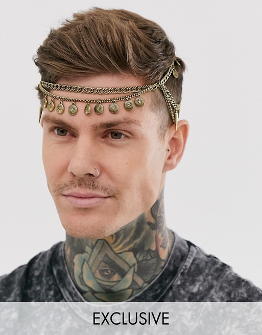 Reclaimed Vintage inspired headpeice in burnished gold tone exclusive to ASOS