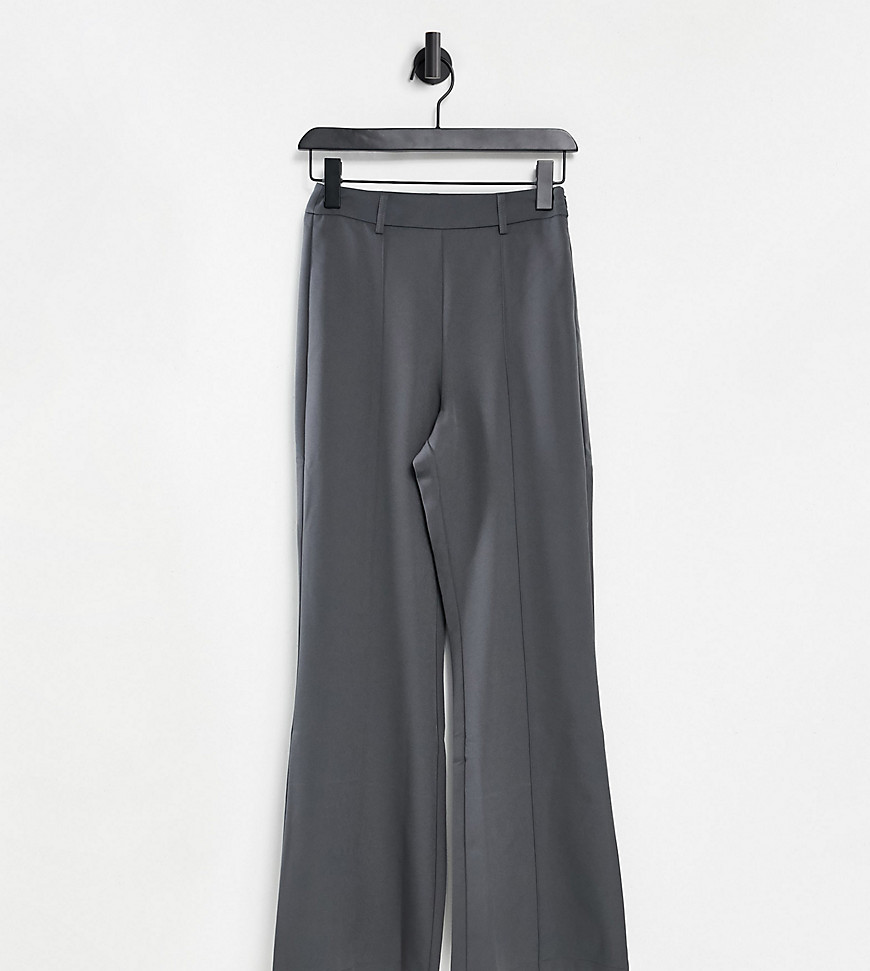 Reclaimed Vintage Inspired high waist flare pant in gray-Neutral