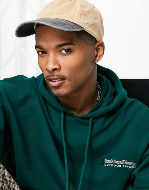 Reclaimed Vintage inspired hoodie with back print and front embroidery in green , 3 of 4