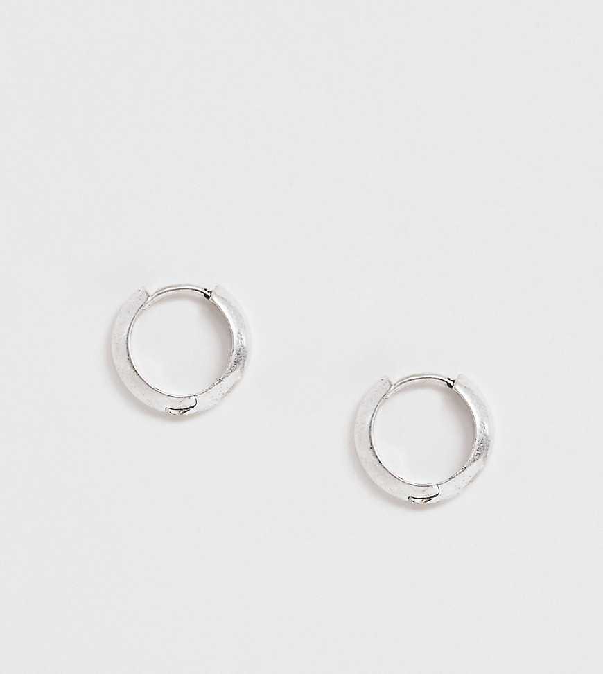Reclaimed Vintage Inspired hoops earrings in burnished silver tone exclusive at ASOS