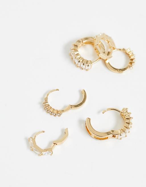 Orecchini A Cerchio Huggie Oro Con Superficie Nera | 30mm X 6mm, Design Largo, Antiossidante, 14k Gold Plated, Donna
