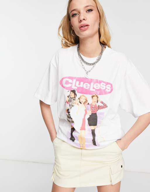 Reclaimed Vintage Inspired - Hvid T-shirt med licenceret Clueless-design