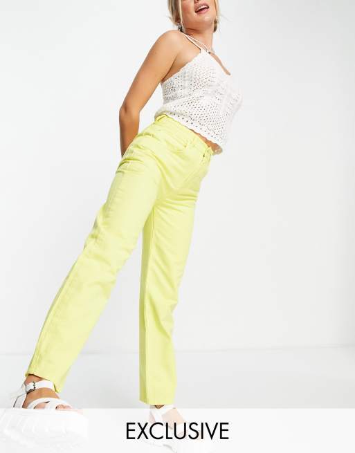 Reclaimed Vintage Inspired - Jean dad délavé style années 90 - Jaune