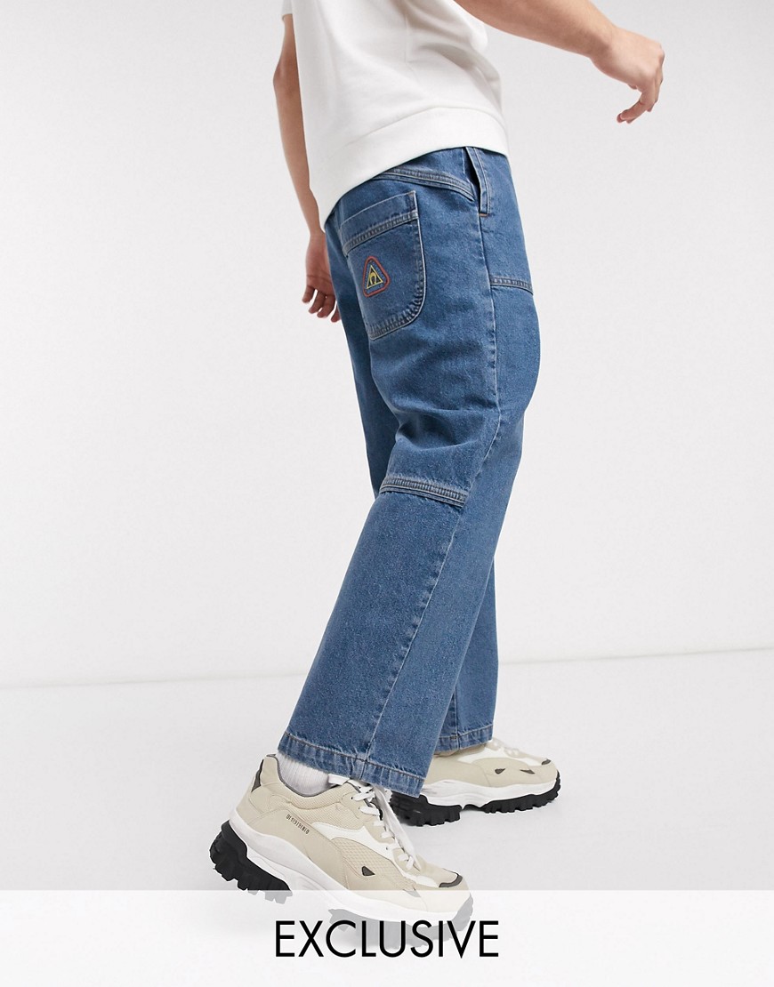 Reclaimed Vintage inspired - Jeans da skater lavaggio blu medio