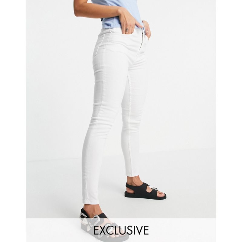  In esclusiva Reclaimed Vintage Inspired - Jeans skinny anni 90 in bianco ottico