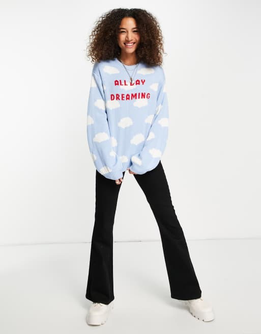 Cloud print sweater top