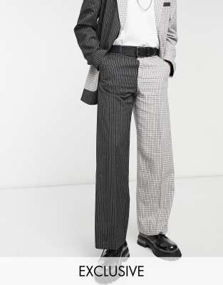 Reclaimed Vintage Inspired – Karierte Hose mit Streifen