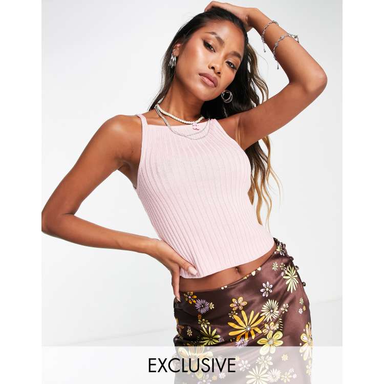 トップス andmary Rumi knit tank pink ANDMARY】Rumi knit tank