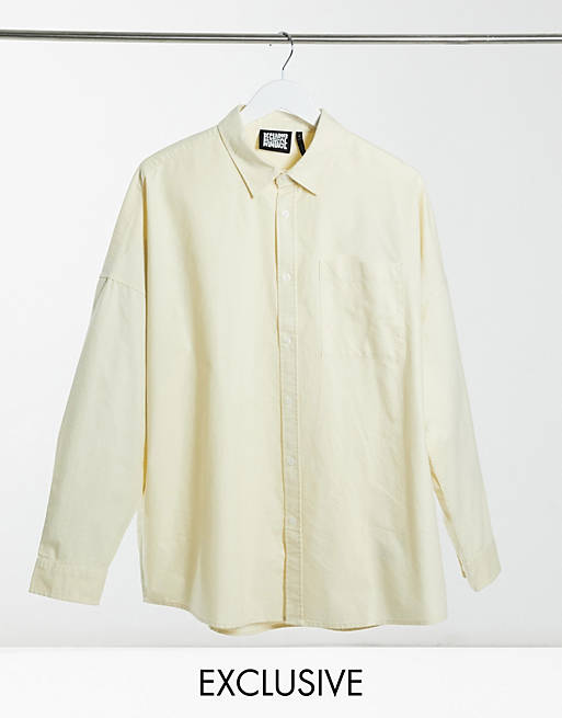 Reclaimed Vintage Inspired - Langærmet Oxford-skjorte i vasket stenfarve