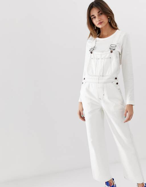 Reclaimed Vintage inspired – Latzhose in verwaschenem Ecru