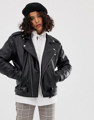 Reclaimed Vintage inspired leather look  jacket