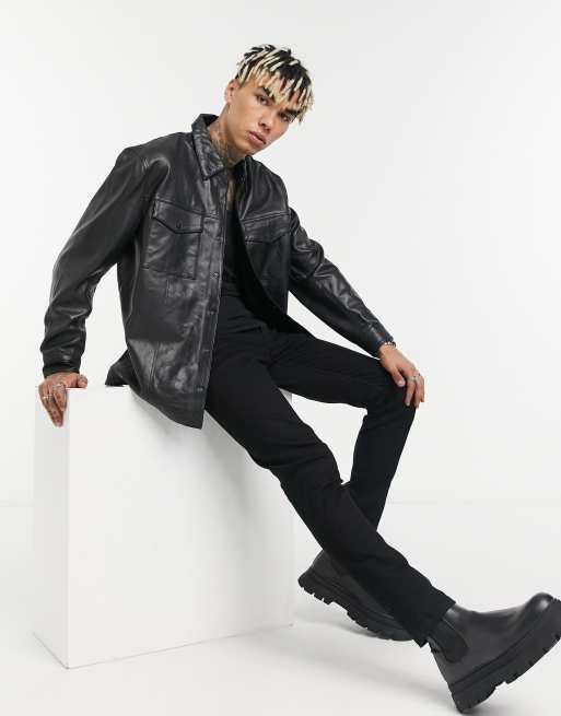Asos reclaimed vintage leather jacket discount