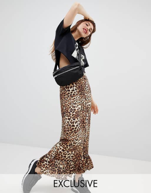 Leopard print midi skirt vintage clearance