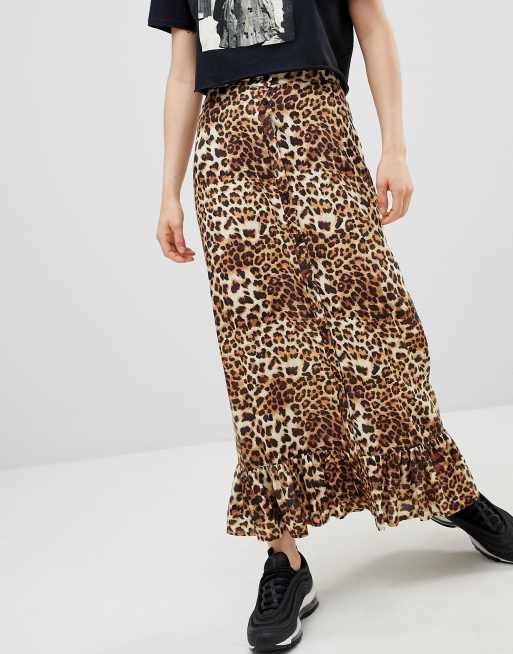 Leopard print 2025 midi skirt vintage